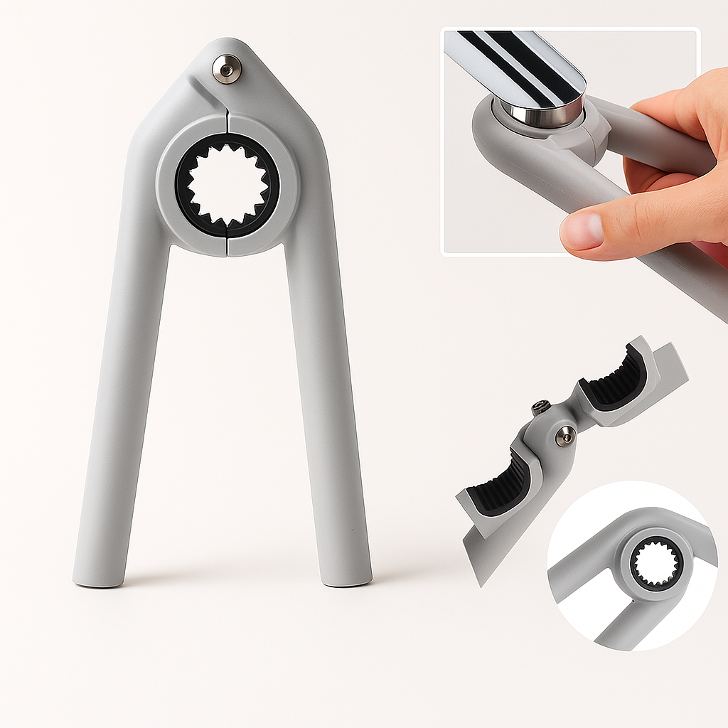 close-up of drpl wrench head with serrated edge – offers excellent leverage on round plumbing nuts